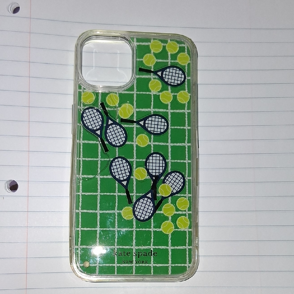kate spade Courtside Liquid Floating Tennis Ball Confetti iphone 13 Phone Case - Picture 3 of 4